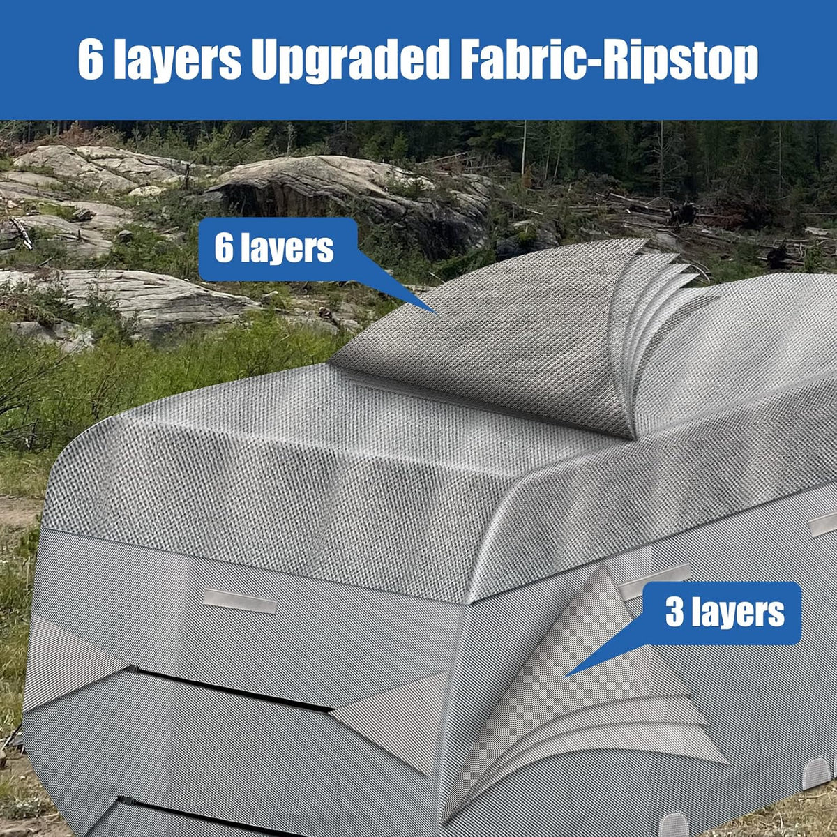6 Layers Windproof UV Resistant RV Cover 30'1''-33' D54316