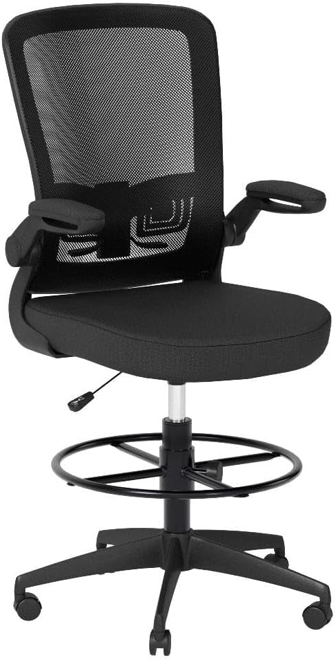 Black Ergonomic Tall Office Chair with Footrest O541