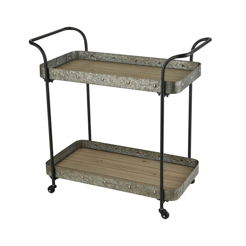 32.5 inch Serving Cart Natural/Grey Finish C49572