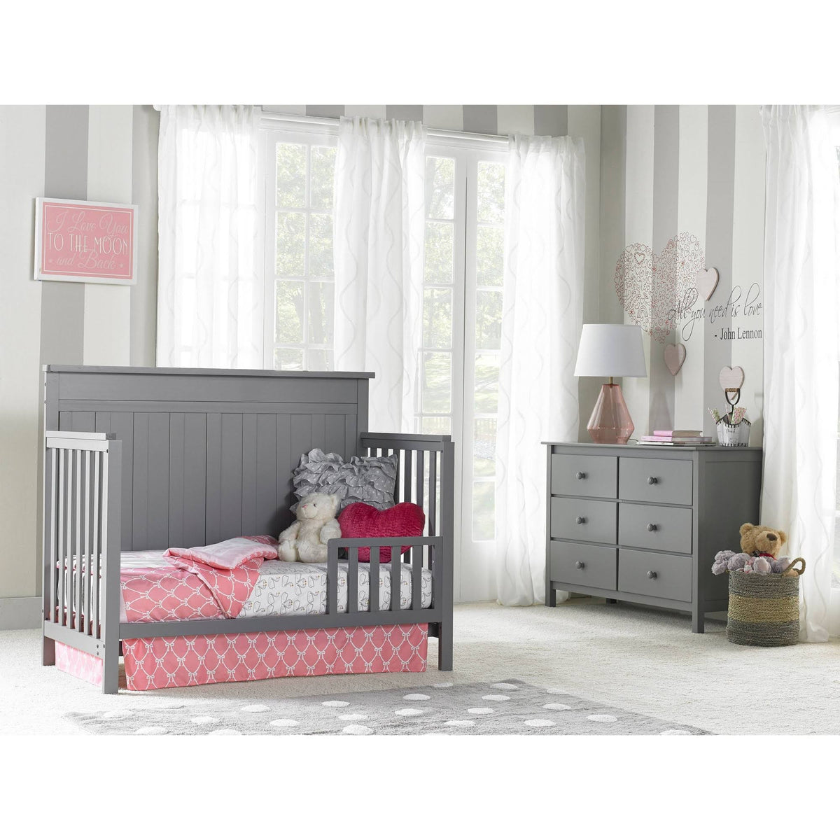 4-in-1 Convertible Crib - Stormy Gray Y701610