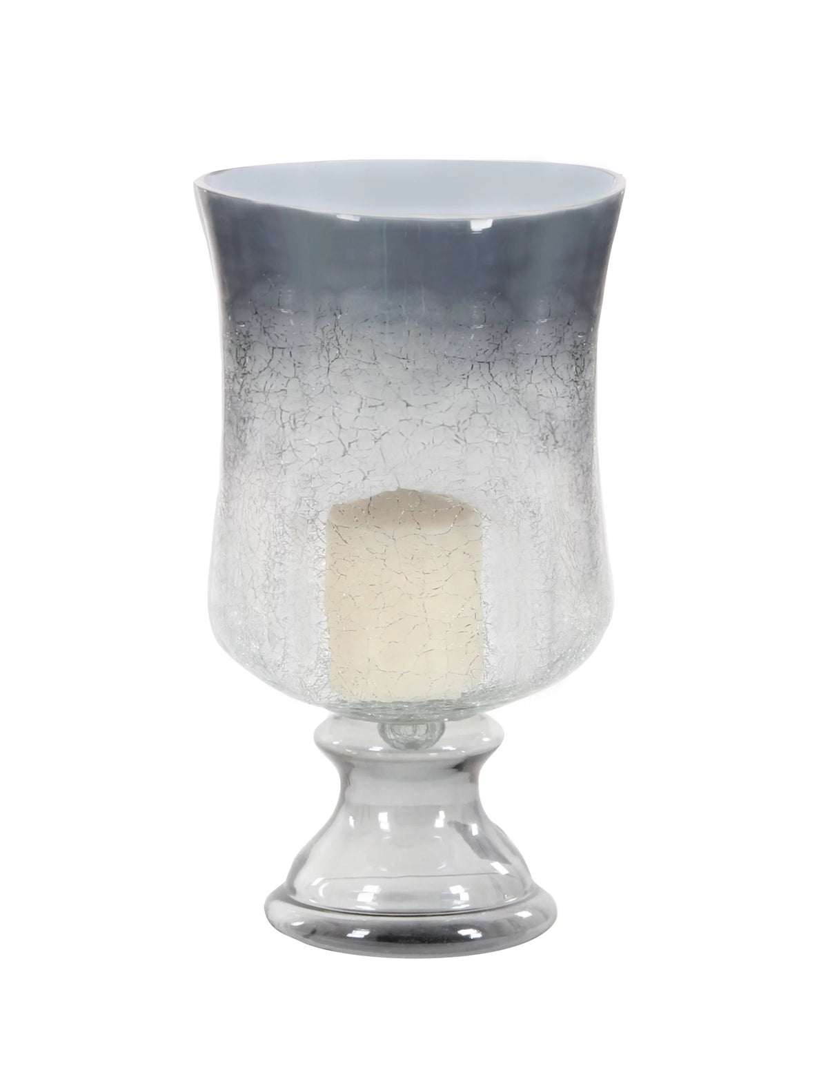 Black Glass Pillar Hurricane Lamp V868