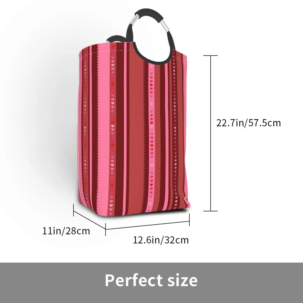 50L Rectangular Foldable Laundry Hamper with Aluminum Handles Q777178
