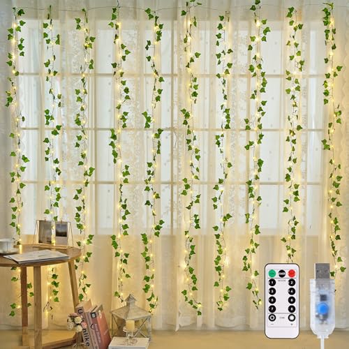 200 LED Artificial Ivy Leaf Fairy Lights with Remote F60640