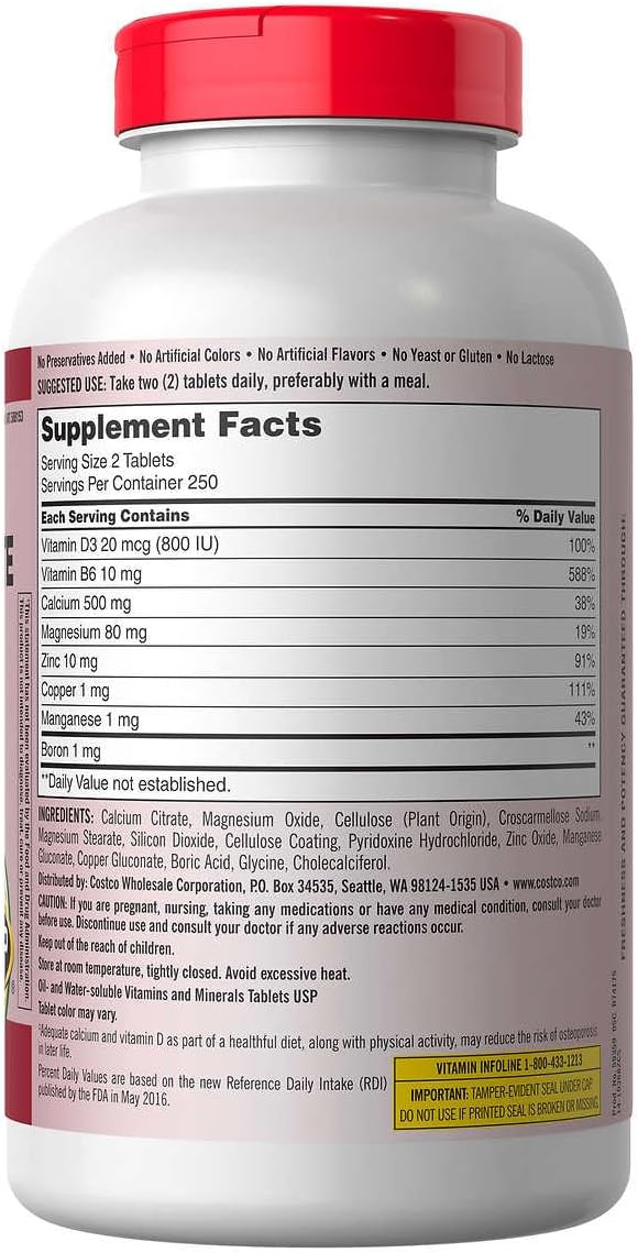 500 Count Calcium Citrate Magnesium and Zinc with Vitamin D3 M464