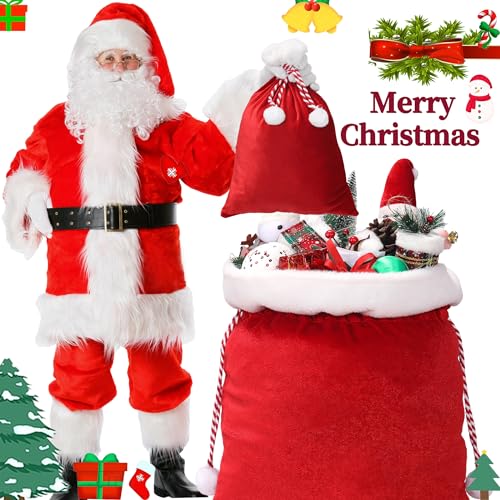 2 Pcs Christmas Velvet Drawstring Bags G294152