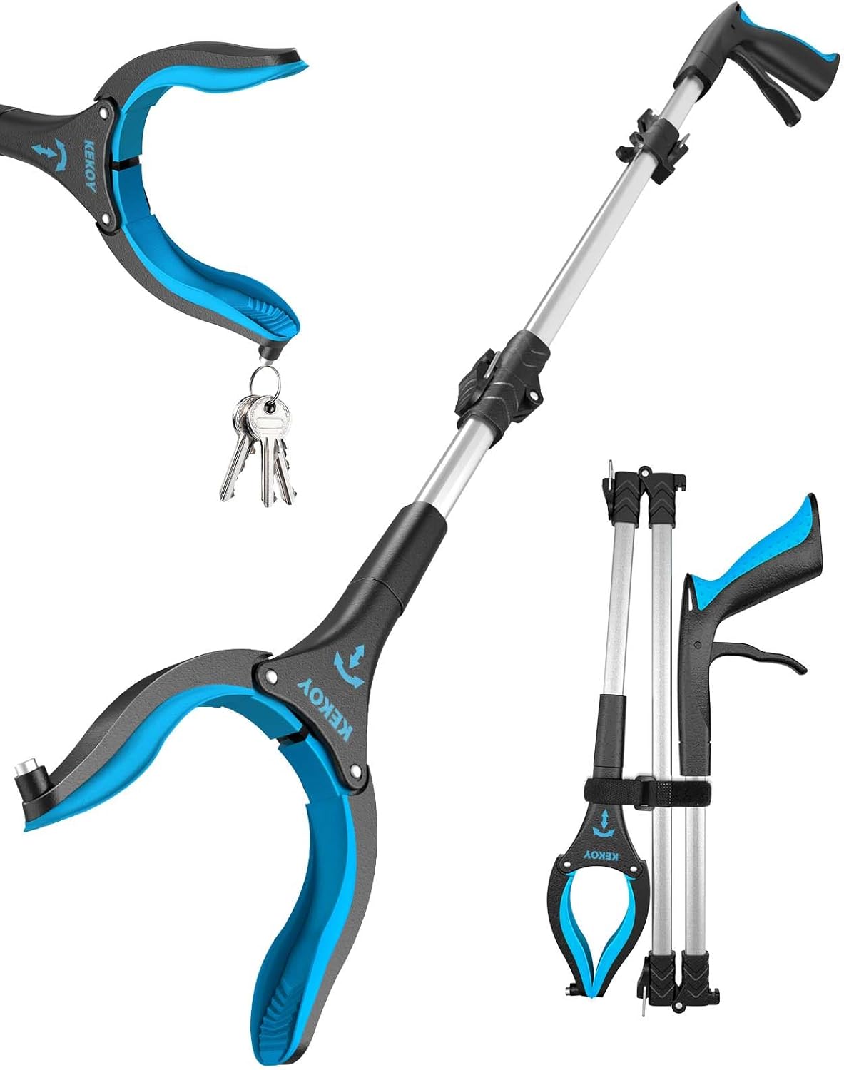 Anti-Slip Rotating Jaw Grabber Reacher Tool with Magnet O96830