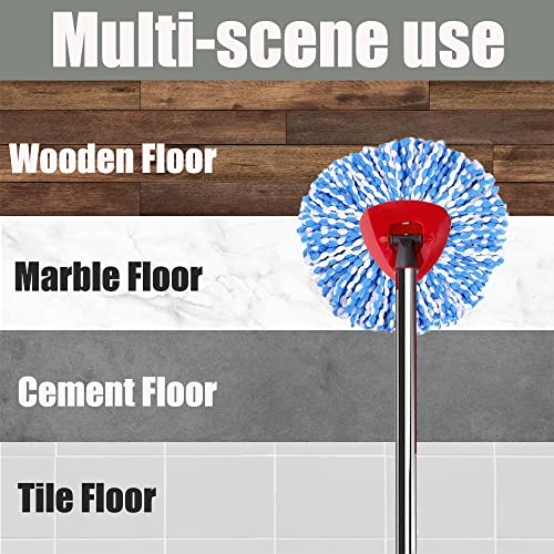 4 Microfiber Mop Refills, 1 Triangle Mop Base and 58in Mop Handle I99240