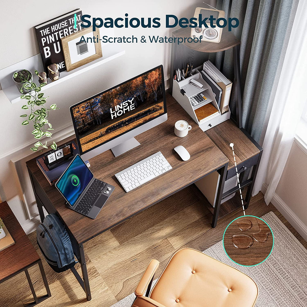 48 Inch Computer Desk with Shelves and Storage Drawer Z104647