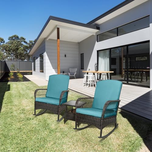 3 pcs PE Wicker Outdoor Rocking Chairs P974