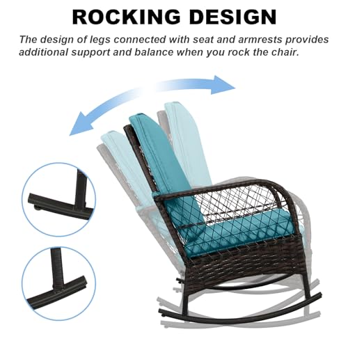 3 pcs PE Wicker Outdoor Rocking Chairs P974