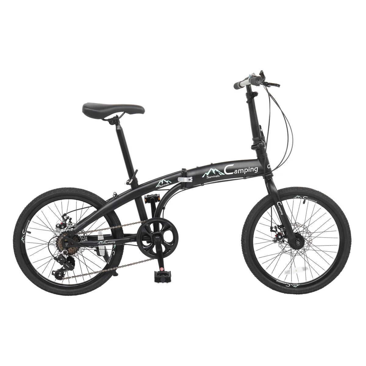 Black 7 Speed Folding Bicycle H87823