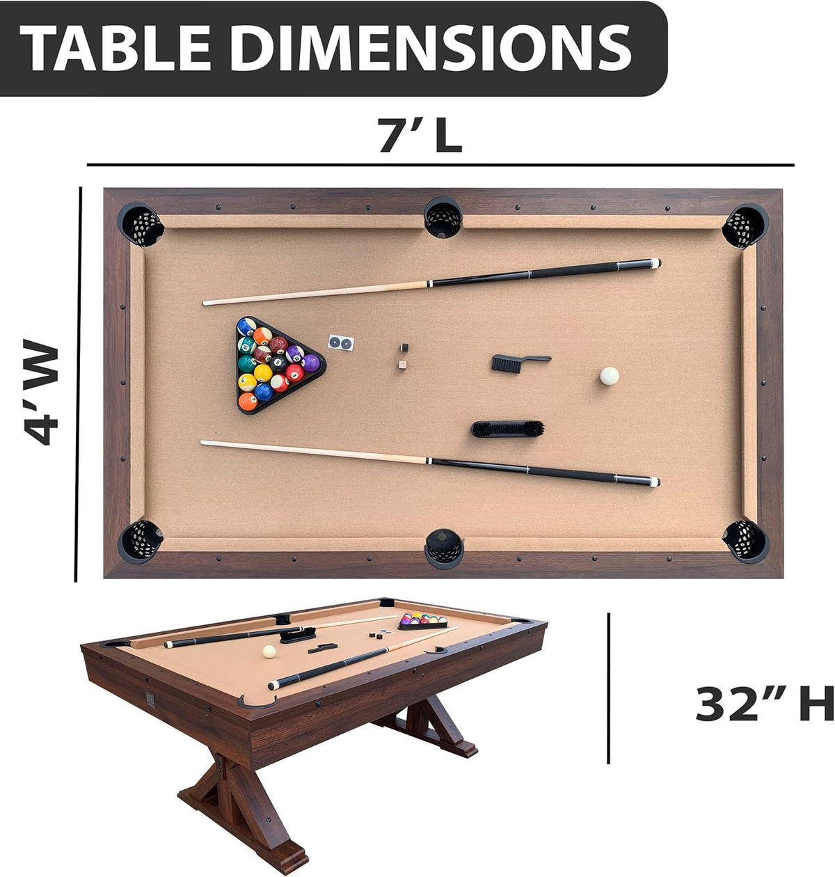 3 in 1 Multi Game Pool Table with Dining Top T9977