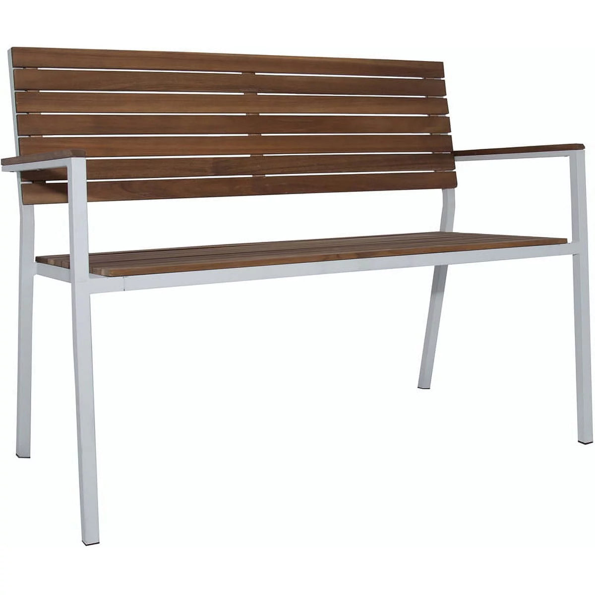 Brown Metal and Wood Outdoor Garden Bench Z27371
