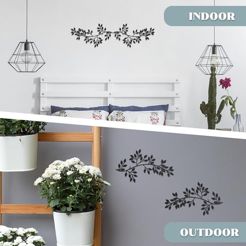 2 Pieces Metal Tree Leaf Wall Decor Wrought Iron Scroll Sculptures N8742