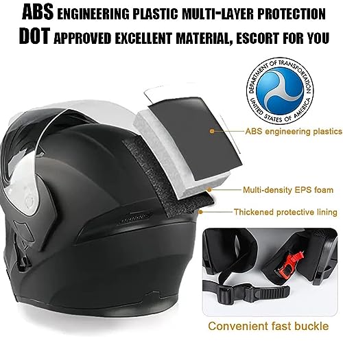 DOT Approved Dual Visor Flip Up Full Face Motorcycle Helmet N8156