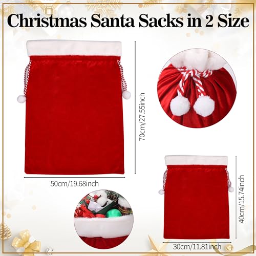 2 Pcs Christmas Velvet Drawstring Bags G294152