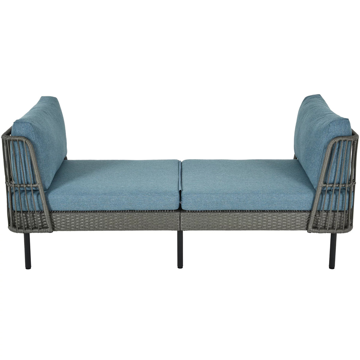 74in Wicker Outdoor Daybed with Cushion J49630