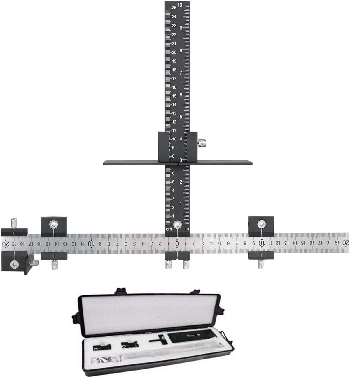 Black Stainless Steel Adjustable Drill Guide Jig Tool V14666