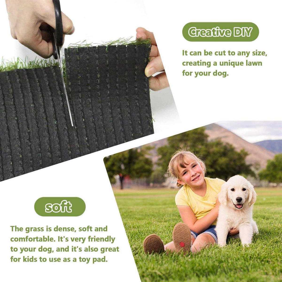 39.4 x 31.5 Inches Washable Artificial Grass Rug I4721