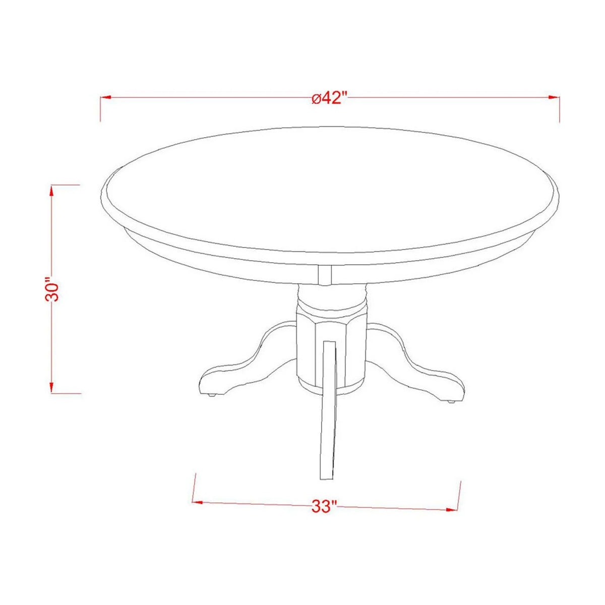 5Pc Small Round Table with Linen Grayish Blue Fabric Parson Chairs U7173