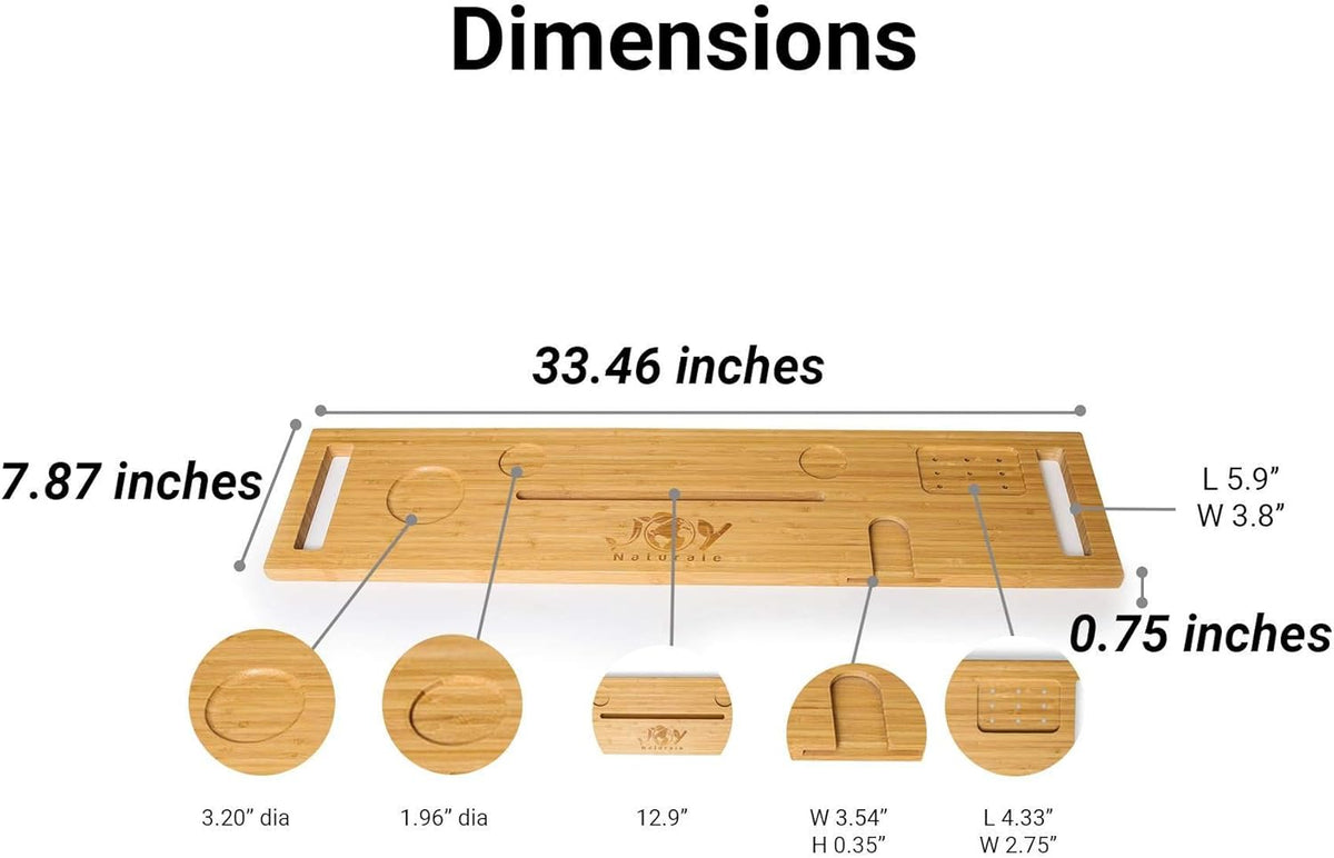 Bamboo Bathtub Caddy Tray, Pack of 2 M862