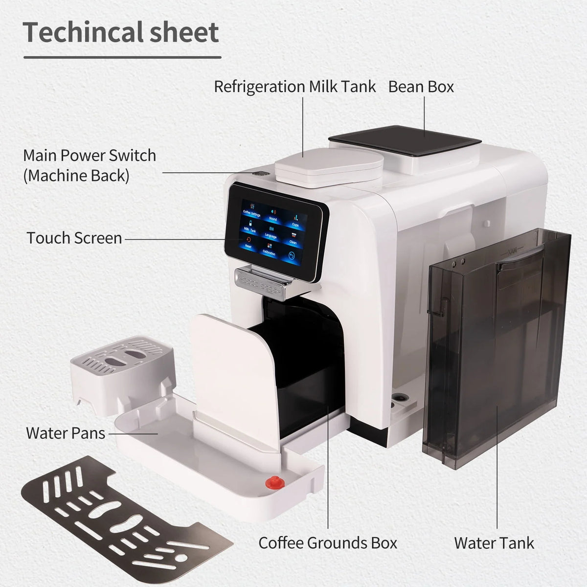Automatic Espresso Coffee Machine with Milk Jug N308349