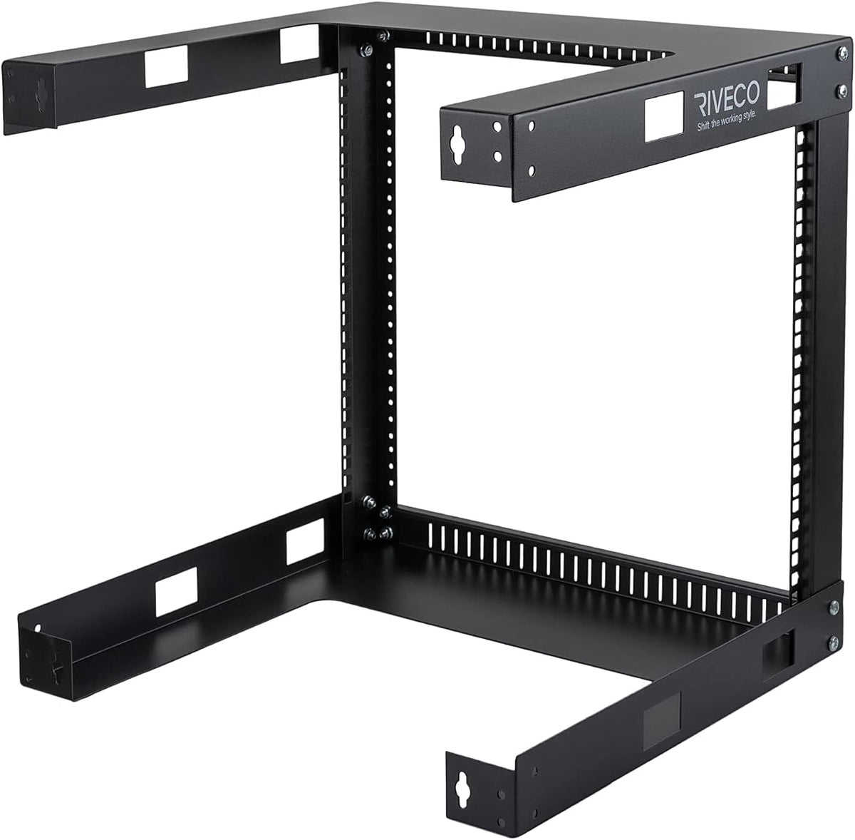 9U 19 Wall Mount Shelf Network Cabinet 17.7 Deep 2 Post Open Frame Rack Black R199