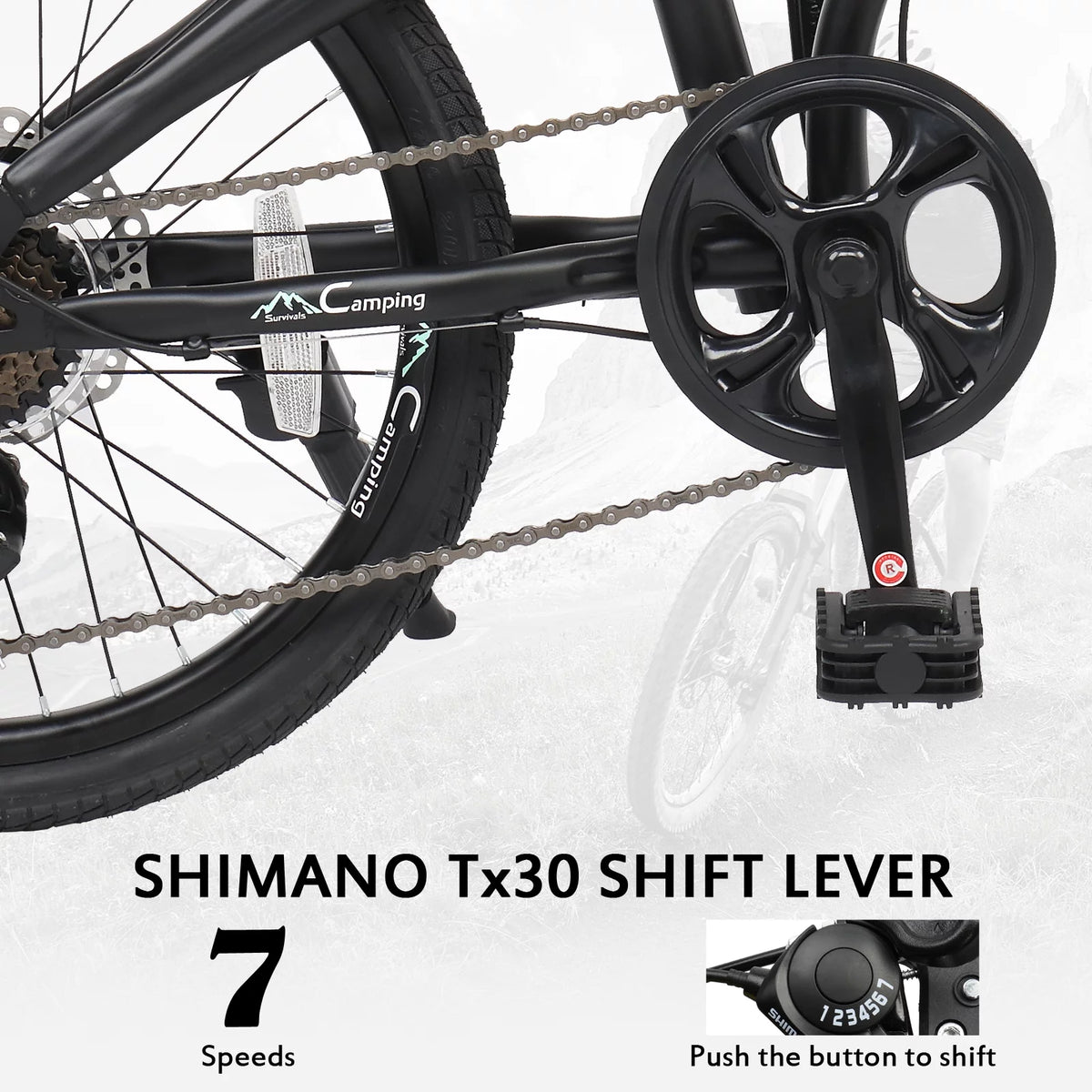 Black 7 Speed Folding Bicycle H87823
