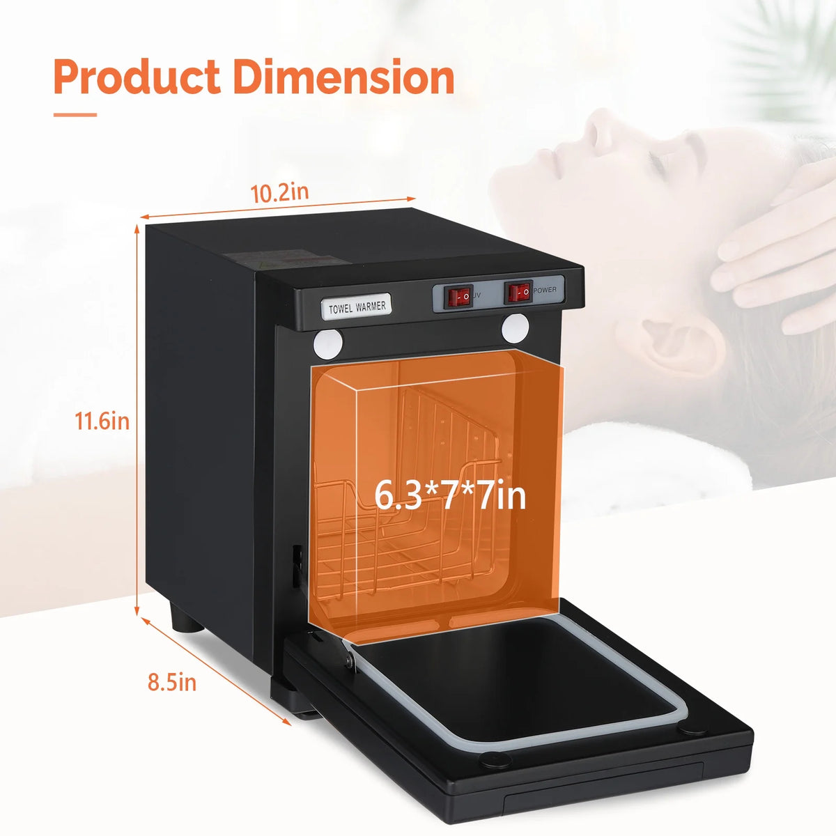 Black 5L Hot Towel Warmer UV Sterilizer Cabinet W345216