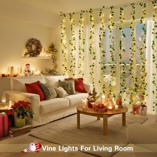 200 LED Artificial Ivy Leaf Fairy Lights with Remote F60640