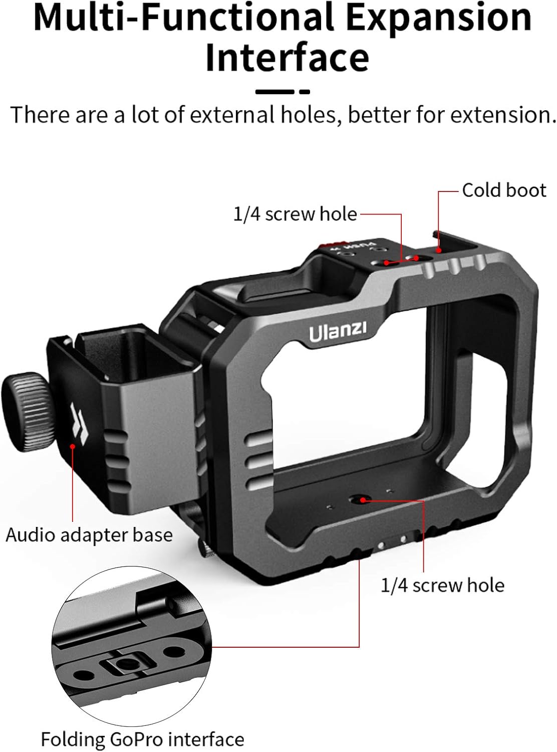 Aluminum Video Case with Cold Shoe Mount for Gopro 9/10 X8570