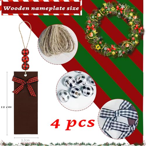 4 Pack Christmas Stockings with Name Tags, 18" Large Non-Woven Xmas Stocking T7698
