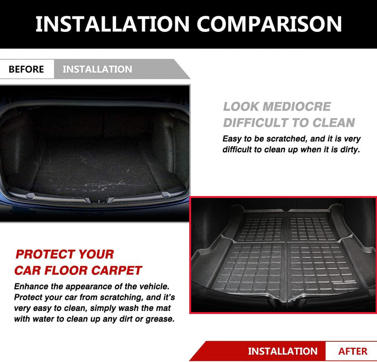 3D Rear Cargo Liner Trunk TPE Waterproof Mat for Tesla Model 3 Y8169