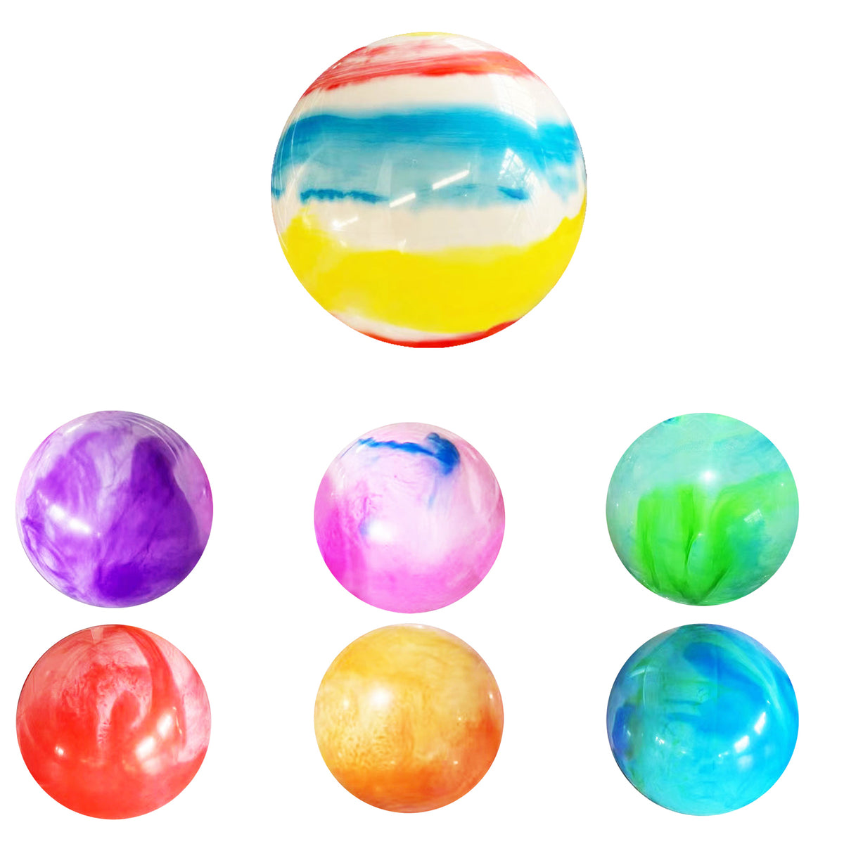 4Pcs 15 Inch Marbleized Bouncy Rubber Playground Sensory Balls K621739