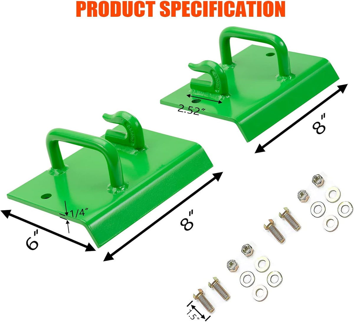 2 PCS G70 Grade Bolt on Grab Hooks for Bucket M754