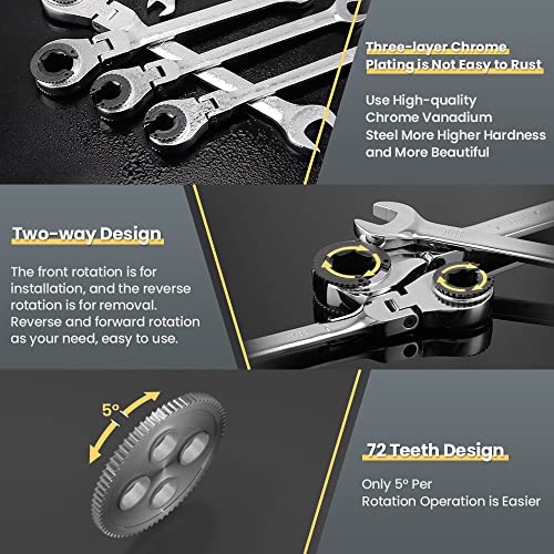 12PCS Metric Combination Ratcheting Wrench Set with 72 Teeth A2141