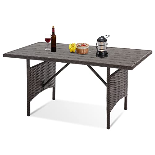 Brown Wicker Outdoor Dining Table W436346