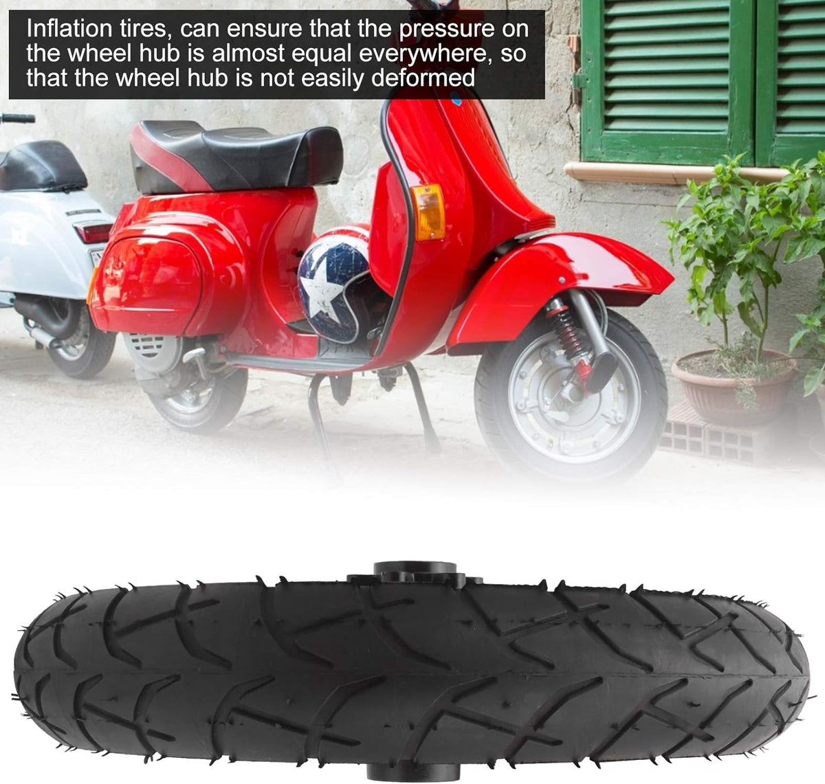 12in Wheel Tire with Wheel Hub, Pack of 2 U465