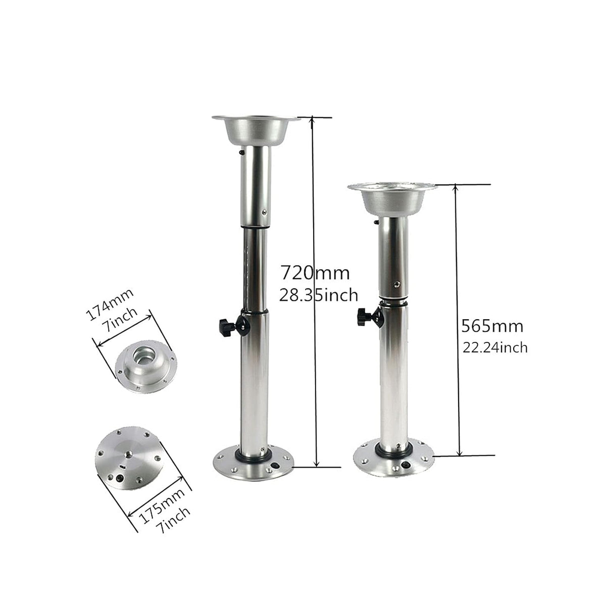 7 Inch Height Adjustable Table Pedestal Stand Base B722