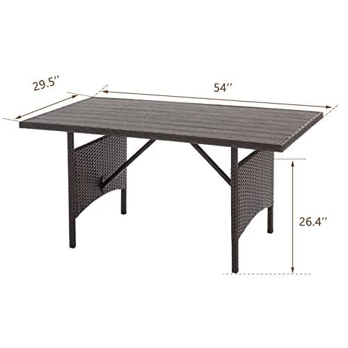 Brown Wicker Outdoor Dining Table W436346
