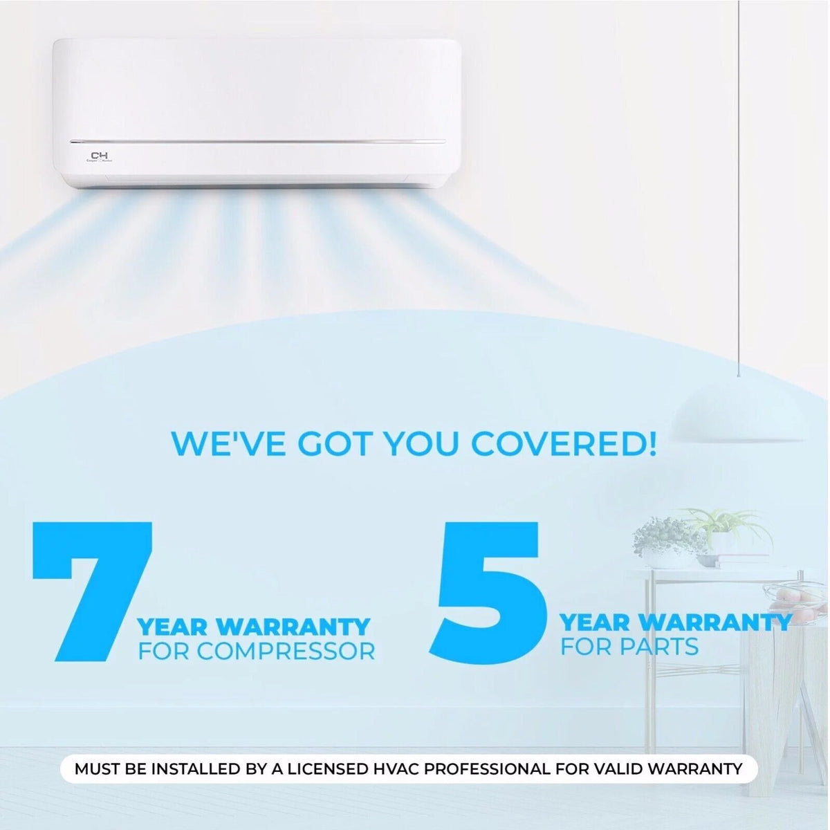 6000 BTU 115V Wall Mounted Mini Split Heat Pump Air Conditioner D590