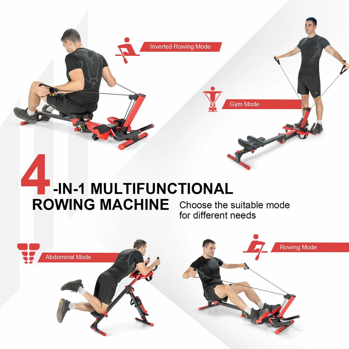 4 in 1 Folding Rowing Machine D67069
