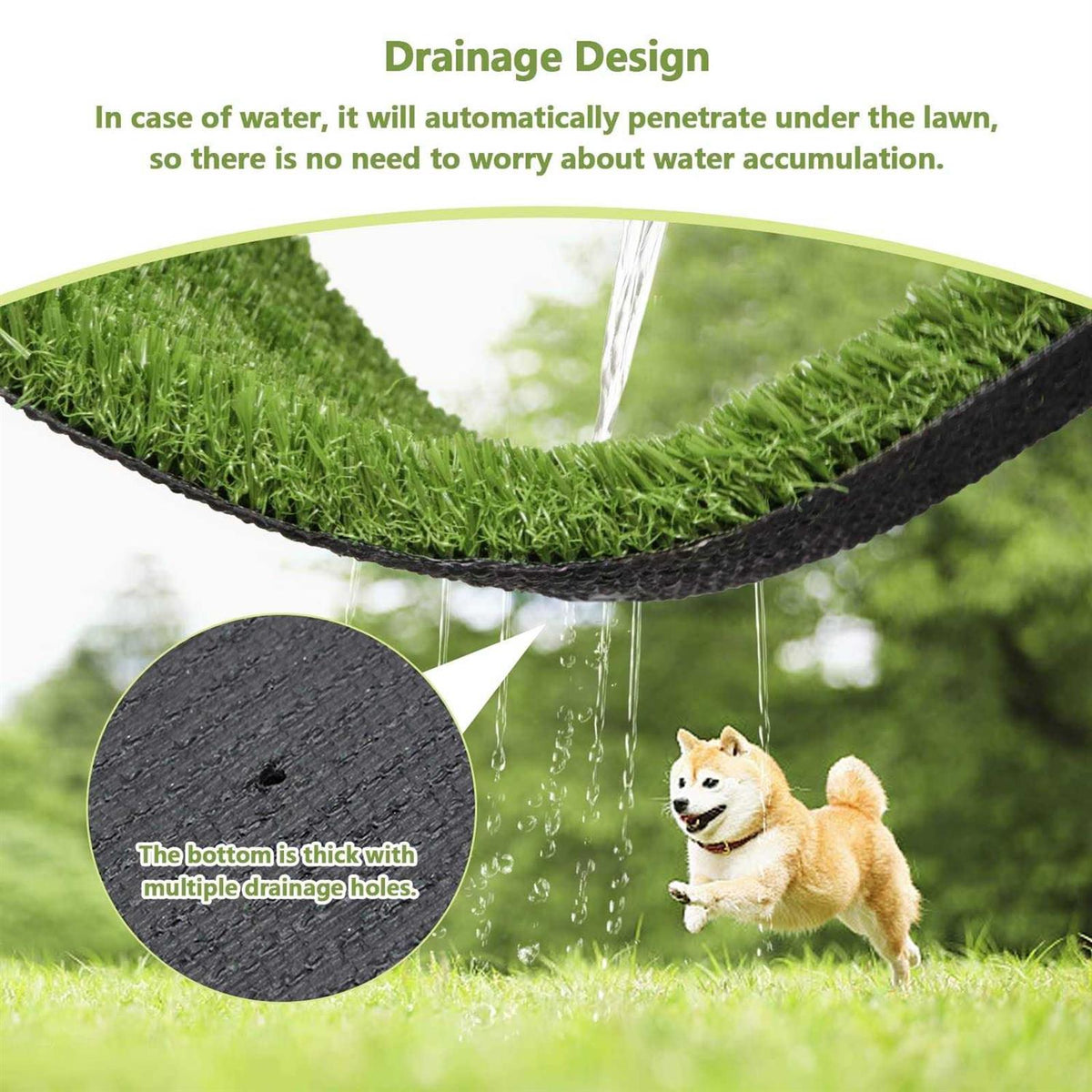 39.4 x 31.5 Inches Washable Artificial Grass Rug I4721