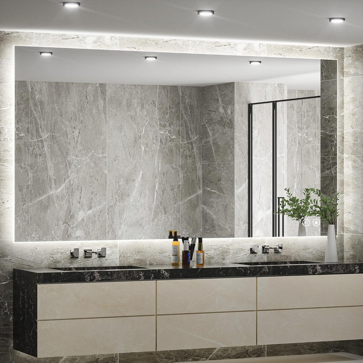 28 x 36 Inch Backlit LED Bathroom Mirror with Lights X7394