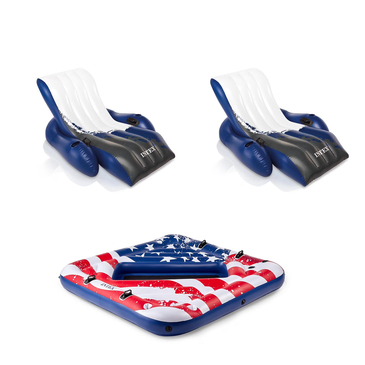 2 Pack Inflatable Pool Float with Floating Lounger A691