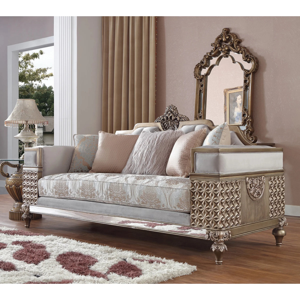 Bronze Finish Sofa Set 3Pcs Y163