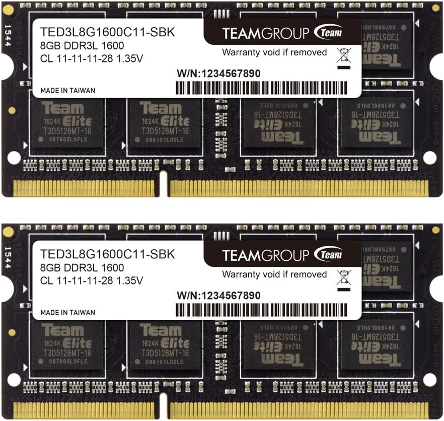 DDR3L 16GB Kit (2 x 8GB) 1600MHz PC3-12800 CL11 SODIMM 204-Pin Laptop Memory Module Z8201