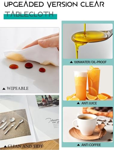 Clear Plastic Table Cover Protector 1.5mm Thick PVC Tablecloth A898