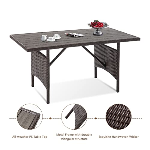 Brown Wicker Outdoor Dining Table W436346