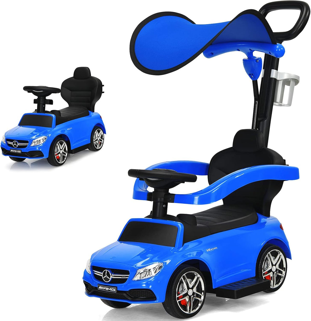 Blue 3 in 1 Ride On Push Car with Canopy P808406